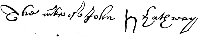 The mark of John Hathaway. From James Halliwell 'The Life of William Shakespeare', 1848, page 113. Original published size 6.5cm wide by 1cm high.