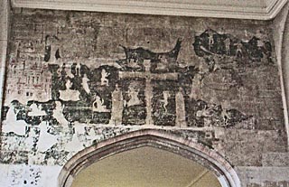 Medieval fresco of Last Judgement, the Guild Chapel, Stratford-upon-Avon