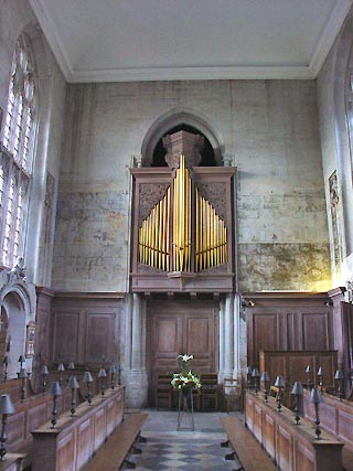 Organ pipes, the Guild Chapel, Stratford-upon-Avon