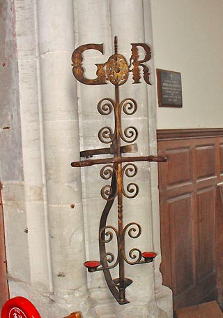 Candle holder, the Guild Chapel, Stratford-upon-Avon