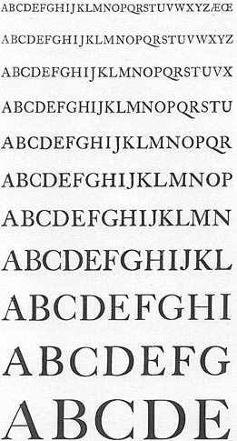Font type - Old Face Roman Capitals