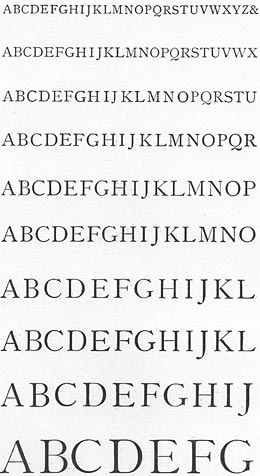 Font type - Old Style Roman Capitals