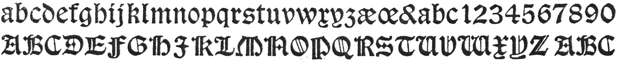 Font type - Tudor Black Letter