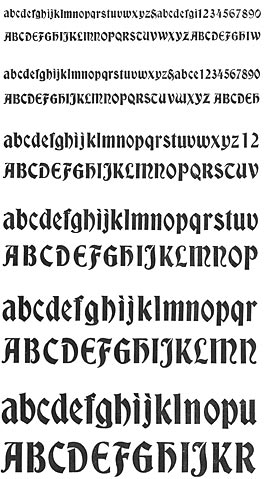 Font type - Venetian Text Black Letter
