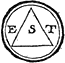 Triangle in circle with EST written across it