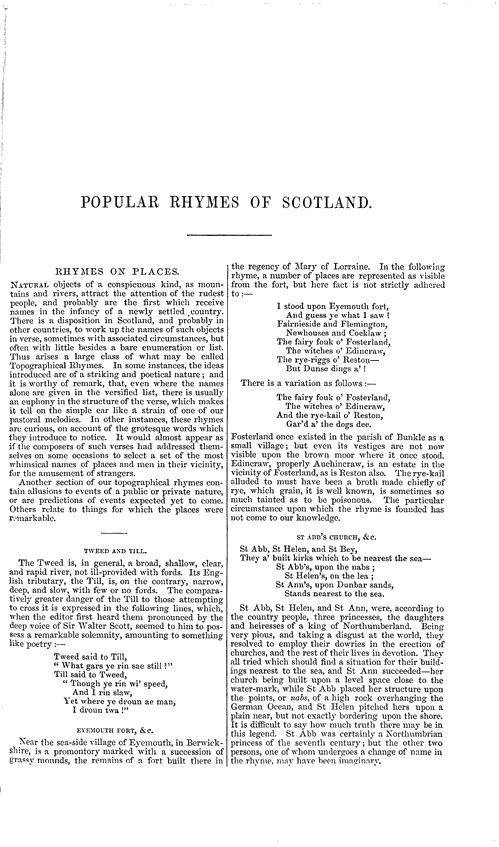 Robert Chambers  'Popular Rhymes, Fireside Stories, & Amusements of Scotland' (1842), page 5, original published page size 15cm wide by 25.1cm high.