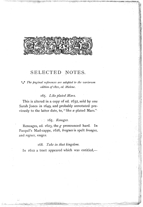 James Halliwell 'Selected Notes upon Shakespeare's Tragedy of Antony and Cleopatra', 1868, page 7, original published size 14.6cm wide by 20.4cm high.