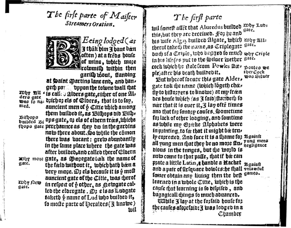 G.B. or William Baldwin 'Beware the cat', 1584, page 8-9, original published size excluding binding 16.7cm wide by 14.05cm high.