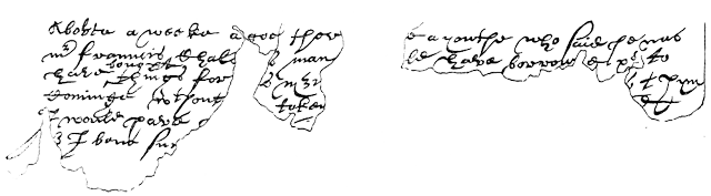 Facsimile of the lower part of the letter, dated 1603. Taken from the original MS, preserved at Dulwich College, by F.W. Fairholt, Esq, FSA.