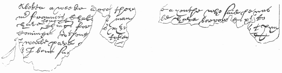 Facsimile of the lower part of the letter, dated 1603. Taken from the original MS, preserved at Dulwich College, by F.W. Fairholt, Esq, FSA.