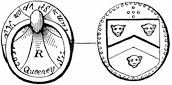 Seal of Stratford upon Avon, 1592. Published size 4.4cm wide by 2.2cm high.