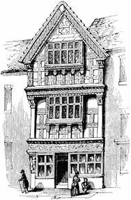 House in High-street, Stratford, dated 1596. Published size 5.5cm wide by 8.7cm high.
