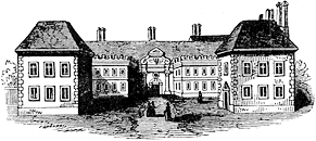 Stratford College, the residence of John Combe. Published size 7.5cm wide by 3.4cm high.
