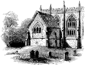 Exterior of the Charnel-house, Stratford. Published size 7.3cm wide by 5.65cm high.