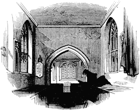 Interior of the Chapel of the Guild, Stratford Upon Avon.  Published size 7.1cm wide by 5.7cm high.