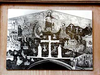 Picture representing the complete medieval fresco of Last Judgement, the Guild Chapel, Stratford-upon-Avon