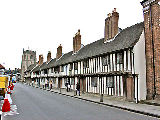 View past the King Edward the Sixth school towards the Guild Chapel, Stratford-upon-Avon