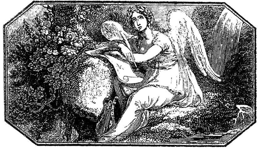 Woodcut from Ode to the Muse, page 15, Lee Priory Press 'Woodcuts and Verses' 1820, published size 7.01cm wide by 4.05cm high.