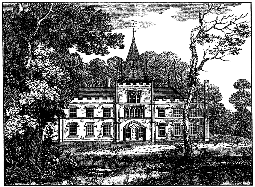 Woodcut for 'Farewell to Lee Priory', page 95, from Lee Priory Press 'Woodcuts and Verses' 1820, published size 8.65cm wide by 6.35cm high.