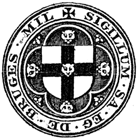 Seal: 'Mil Sigillum SA EG De Bruges, original published size 2.85cm wide by 2.85cm high.