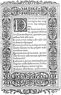 Figure 48. Full page of the 'Heures' of Simon de Colines, by Tory. Published size in Bouchot, 9cm wide by 14.2cm high.