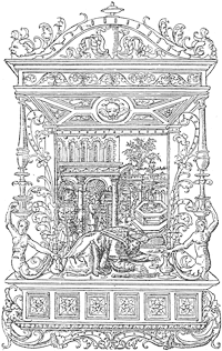 Figure 50. 'Heures' of Simon de Colines, with the mark of the Cross of Lorraine. Published size in Bouchot, 7.5cm wide by 11.9cm high.