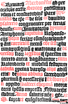 Titlepage of Breviarium Aberdonensis, Pars Hyemalis, coloured manually after original colouring with Adobe Photoshop 