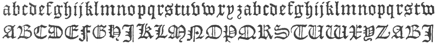 Font type - Old English Black Letter