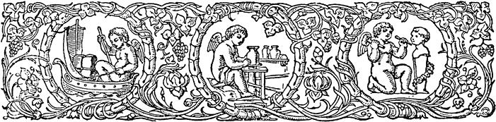 Design from page 1 of 'Some notes on books and printing' by Charles Jacobi, printed size 8.9cm wide x 2.2cm deep