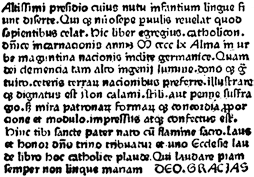 Colophon of the Catholicon, Mainz, 1460