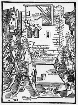 A fifteenth-century strike from The Ship of Fools, Basle, 1497