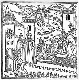 Virgil and Dante crossing the Styx, from a Venice edition of 1492