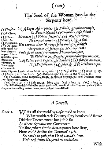 The Seed of the Woman breaks the Serpents Head, from Mildmay Fane 'Otia Sacra' 1648, printed size 11.99cm wide by 17.32cm high.