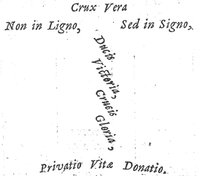 Otia Sacra, Crux Vera, from Mildmay Fane 'Otia Sacra' 1648, printed size 6.5cm wide by 5.83cm high.