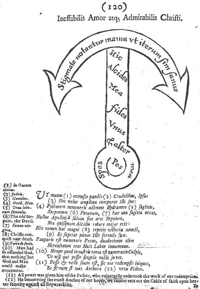 Otia Sacra, Ineffabilis Amor atq, from Mildmay Fane 'Otia Sacra' 1648, printed size 11.5cm wide by 16.5cm high.